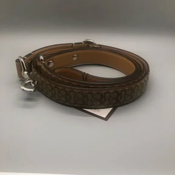 Coach Pet Leash Signature Cross Grain Leather - Saddle and gold NWT - Picture 2 of 2